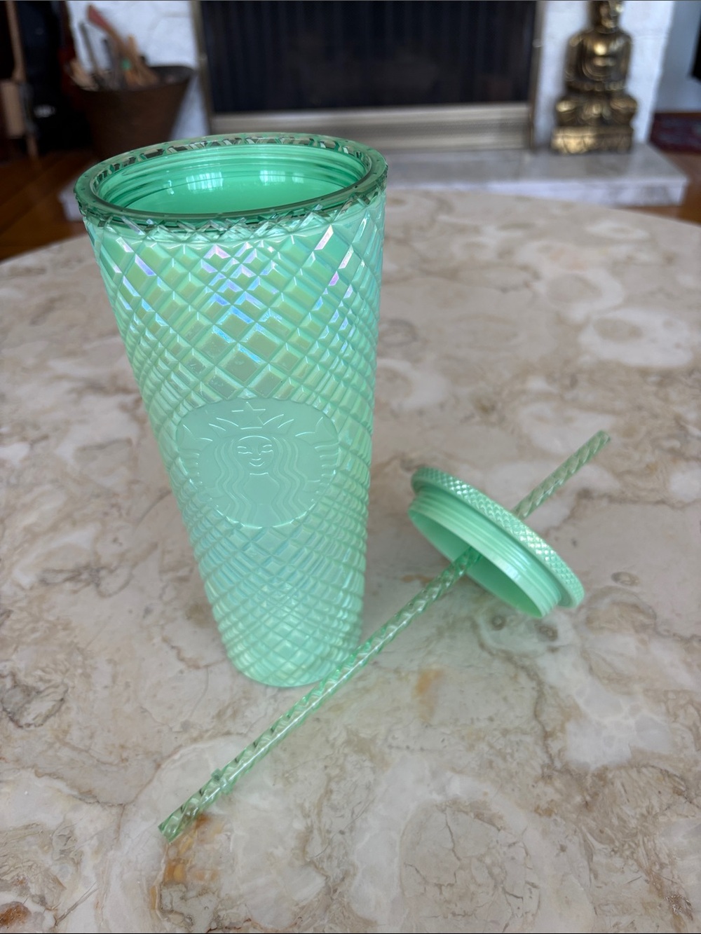 NEW! Starbucks 2024 Summer Mint Jade Jeweled 24oz Venti Tumbler - Picture 8 of 8